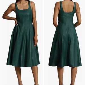 7 For All Mankind Dress Faux Leather Midi Sz M